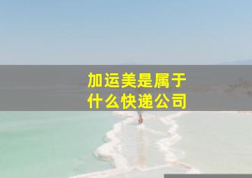 加运美是属于什么快递公司