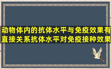 动物体内的抗体水平与免疫效果有直接关系,抗体水平(),对免疫接种效果...