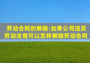 劳动合同的解除:如果公司违反劳动法我可以怎样解除劳动合同