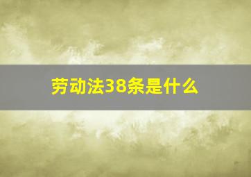 劳动法38条是什么 