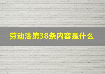 劳动法第38条内容是什么 