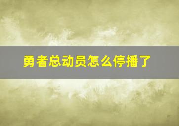 勇者总动员怎么停播了