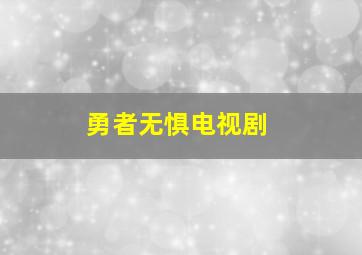 勇者无惧电视剧