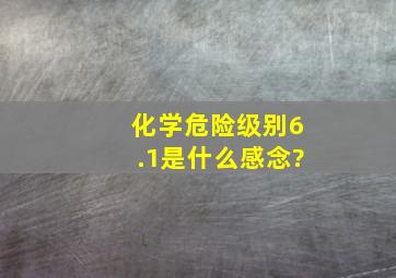 化学危险级别6.1是什么感念?