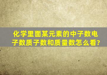 化学里面某元素的中子数,电子数,质子数和质量数怎么看?