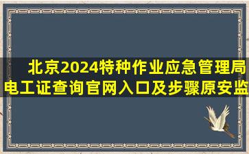 北京2024特种作业应急管理局电工证查询官网入口及步骤(原安监局)