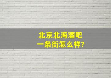 北京北海酒吧一条街怎么样?