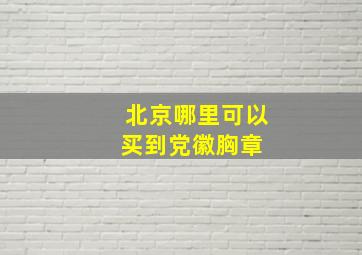 北京哪里可以买到党徽胸章 