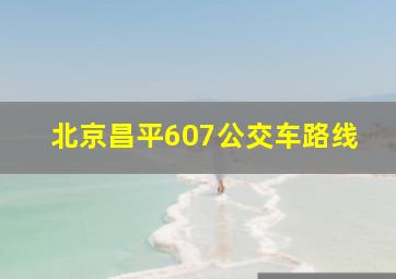 北京昌平607公交车路线