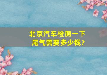 北京汽车检测一下尾气需要多少钱?