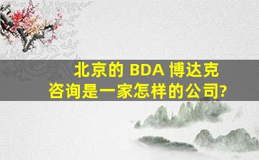 北京的 BDA 博达克咨询是一家怎样的公司?