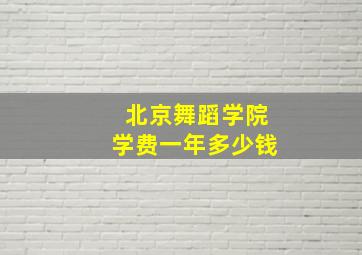 北京舞蹈学院学费一年多少钱