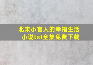 北宋小官人的幸福生活小说txt全集免费下载