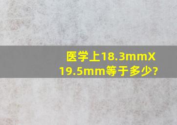 医学上18.3mmX19.5mm等于多少?