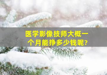 医学影像技师大概一个月能挣多少钱呢?