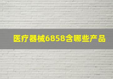 医疗器械6858含哪些产品