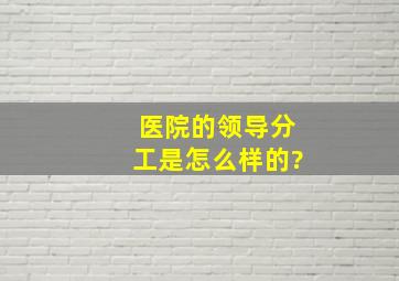 医院的领导分工是怎么样的?