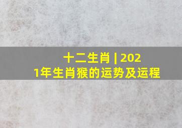 十二生肖 | 2021年生肖猴的运势及运程