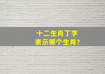 十二生肖丁字表示哪个生肖?