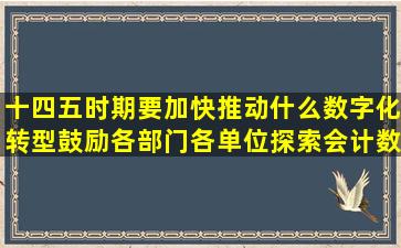 十四五时期要加快推动什么数字化转型鼓励各部门各单位探索会计数字...