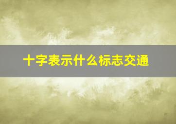 十字表示什么标志交通