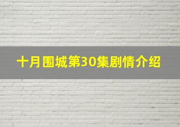 十月围城第30集剧情介绍 