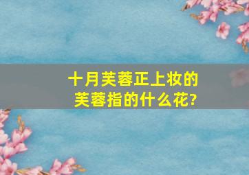 十月芙蓉正上妆的芙蓉指的什么花?