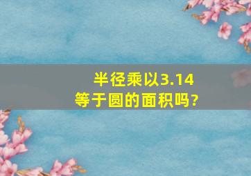 半径乘以3.14等于圆的面积吗?