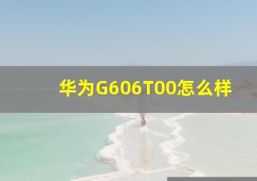 华为G606T00怎么样