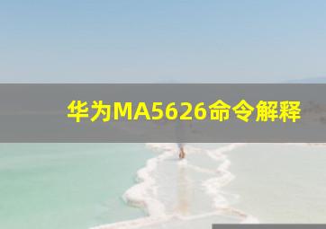 华为MA5626命令解释