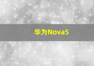 华为Nova5