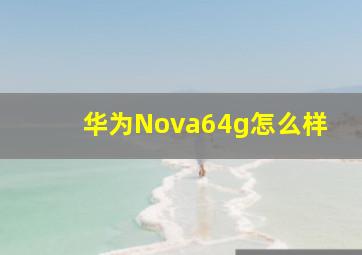 华为Nova64g怎么样