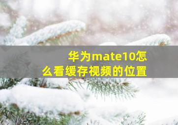 华为mate10怎么看缓存视频的位置(