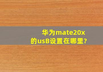 华为mate20x的usB设置在哪里?