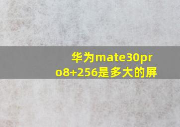 华为mate30pro8+256是多大的屏