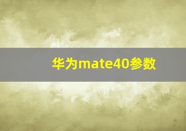 华为mate40参数