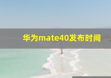 华为mate40发布时间