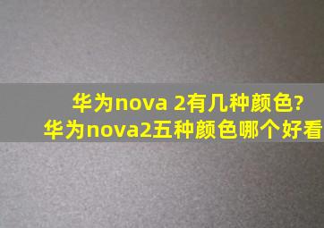 华为nova 2有几种颜色?华为nova2五种颜色哪个好看