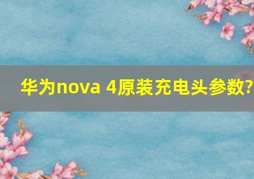 华为nova 4原装充电头参数?