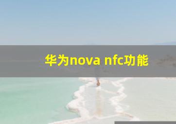 华为nova nfc功能