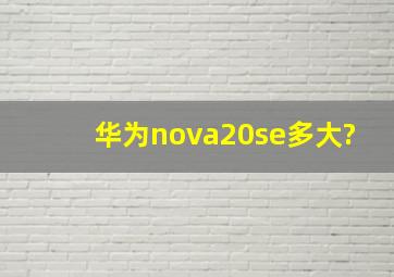 华为nova20se多大?