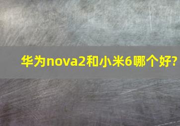 华为nova2和小米6哪个好?