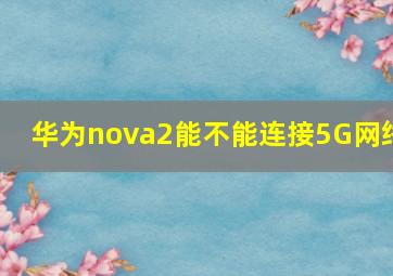 华为nova2能不能连接5G网络