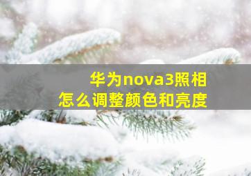 华为nova3照相怎么调整颜色和亮度(