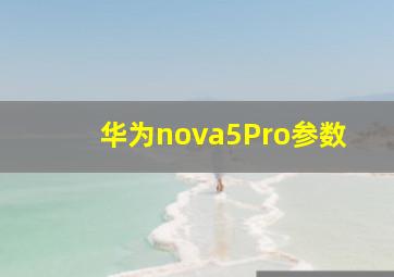华为nova5Pro参数(
