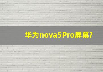 华为nova5Pro屏幕?