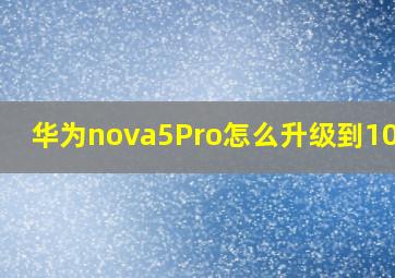 华为nova5Pro怎么升级到10.0?