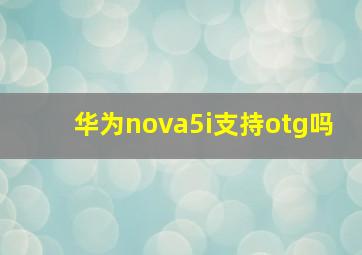 华为nova5i支持otg吗