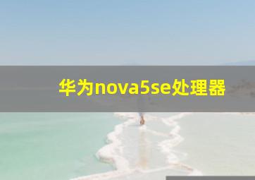 华为nova5se处理器(