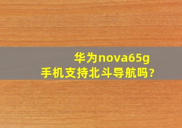 华为nova65g手机支持北斗导航吗?
